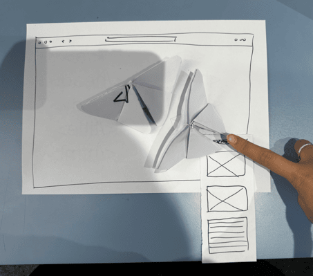 Second step of paper prototype